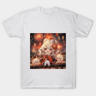 Chibi Girl in firework festival T-Shirt